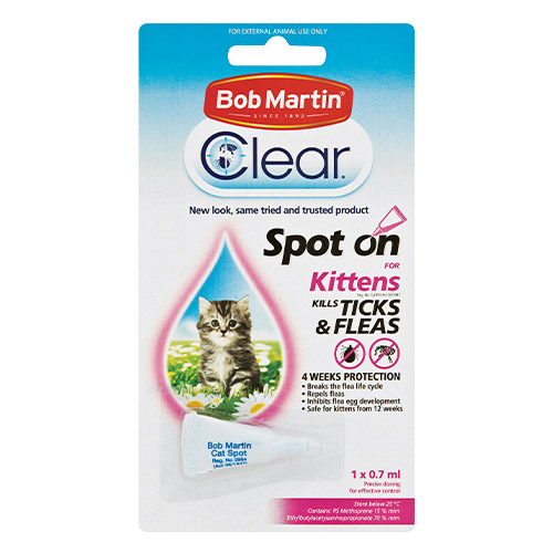 Bob Martin Clear Ticks & Fleas Spot On for Cats